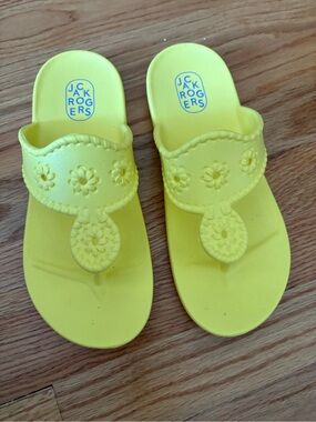 Jack Rogers Kids' Yellow Sandal - Floral Thong Slide